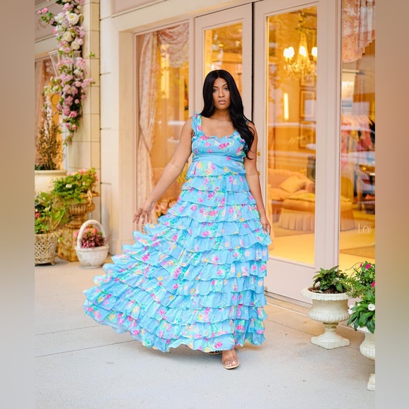 LoveShackFancy Idra Tiered Floral-print Voile Maxi Dress - 6 - Picture 4 of 5